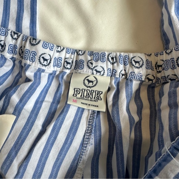 Vintage Victoria's Secret PINK Blue Striped Pajama Pants - Picture 4 of 5